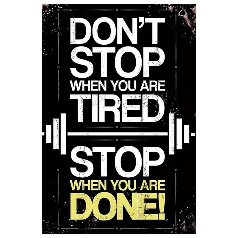 Gym Retro Metal Sign Fitness Dumbbell Wall Decoration Suitable for Gyms and Clubs