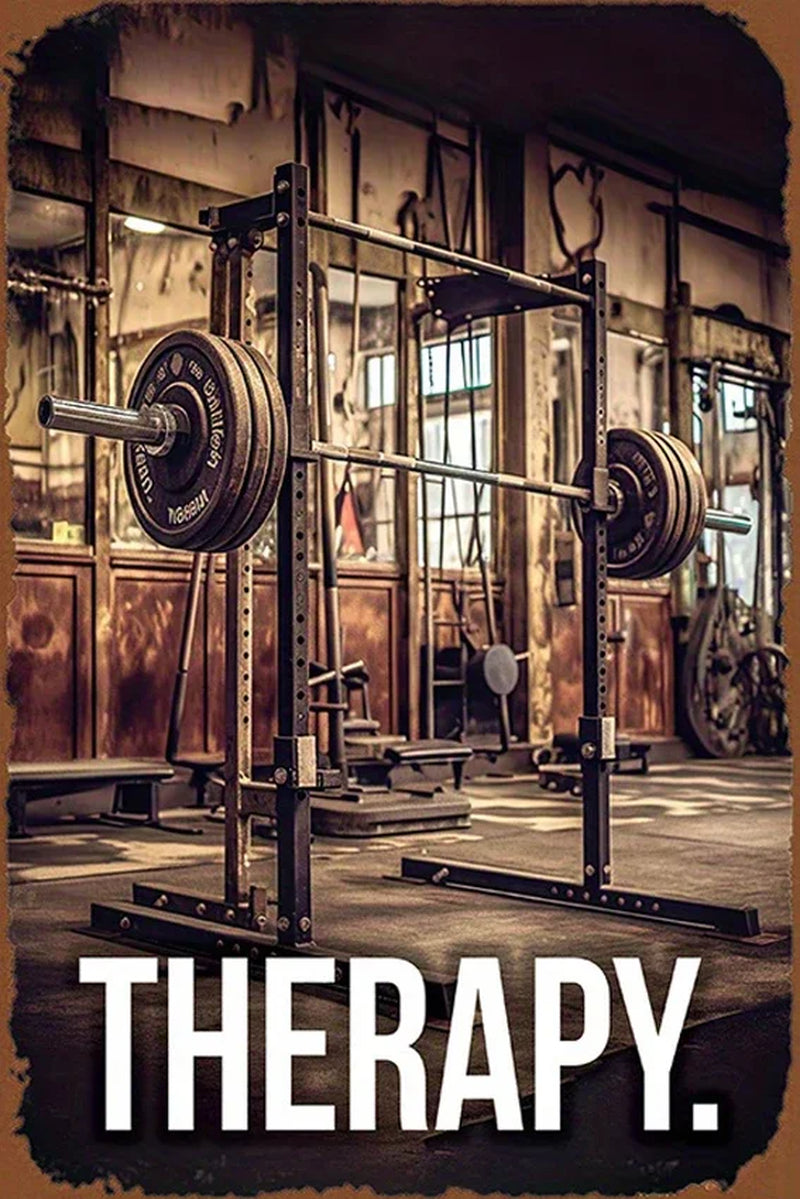 Gym Retro Metal Sign Fitness Dumbbell Wall Decoration Suitable for Gyms and Clubs