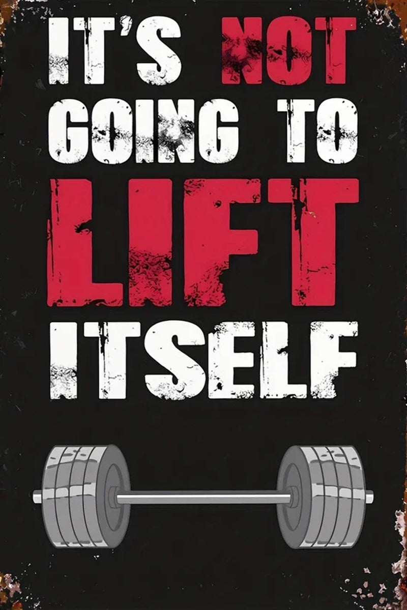 Gym Retro Metal Sign Fitness Dumbbell Wall Decoration Suitable for Gyms and Clubs
